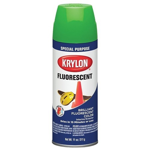 Krylon® K03106888 Spray Paint, 11 oz, Liquid, Fluorescent Green, Coverage: 15 to 18 sq-ft